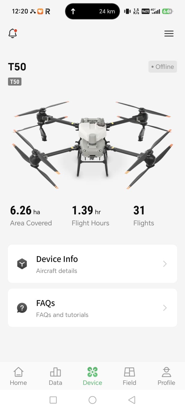 DJI Agras T50 SH – 1 oră de zbor – Pachet Complet